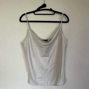 Dynamite Cowl Neck Satin Tank